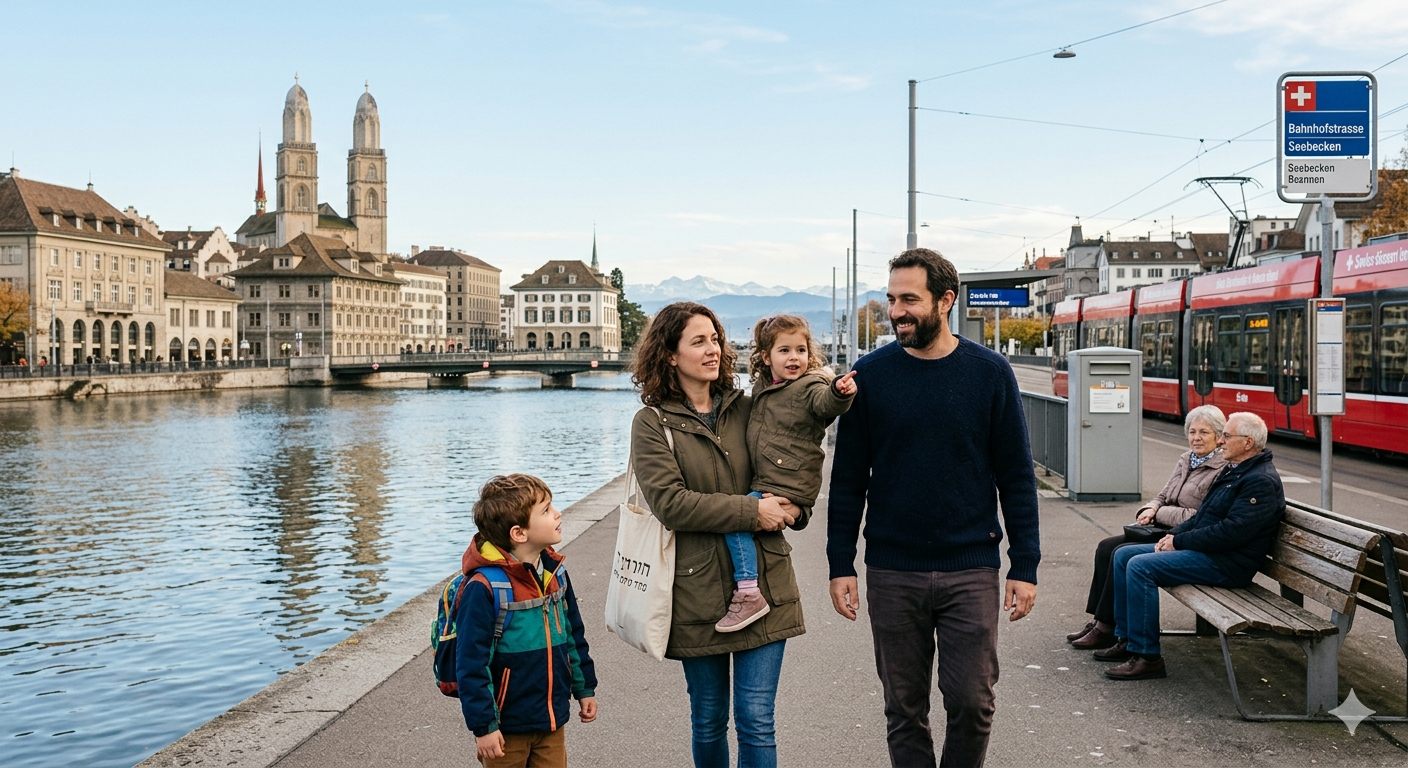 Family in a prosperous low-tax European city